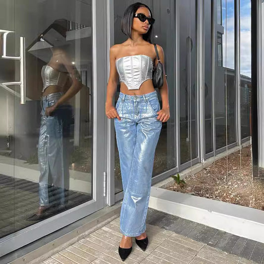 Women's Straight Summer Street Casual High Waist Jeans