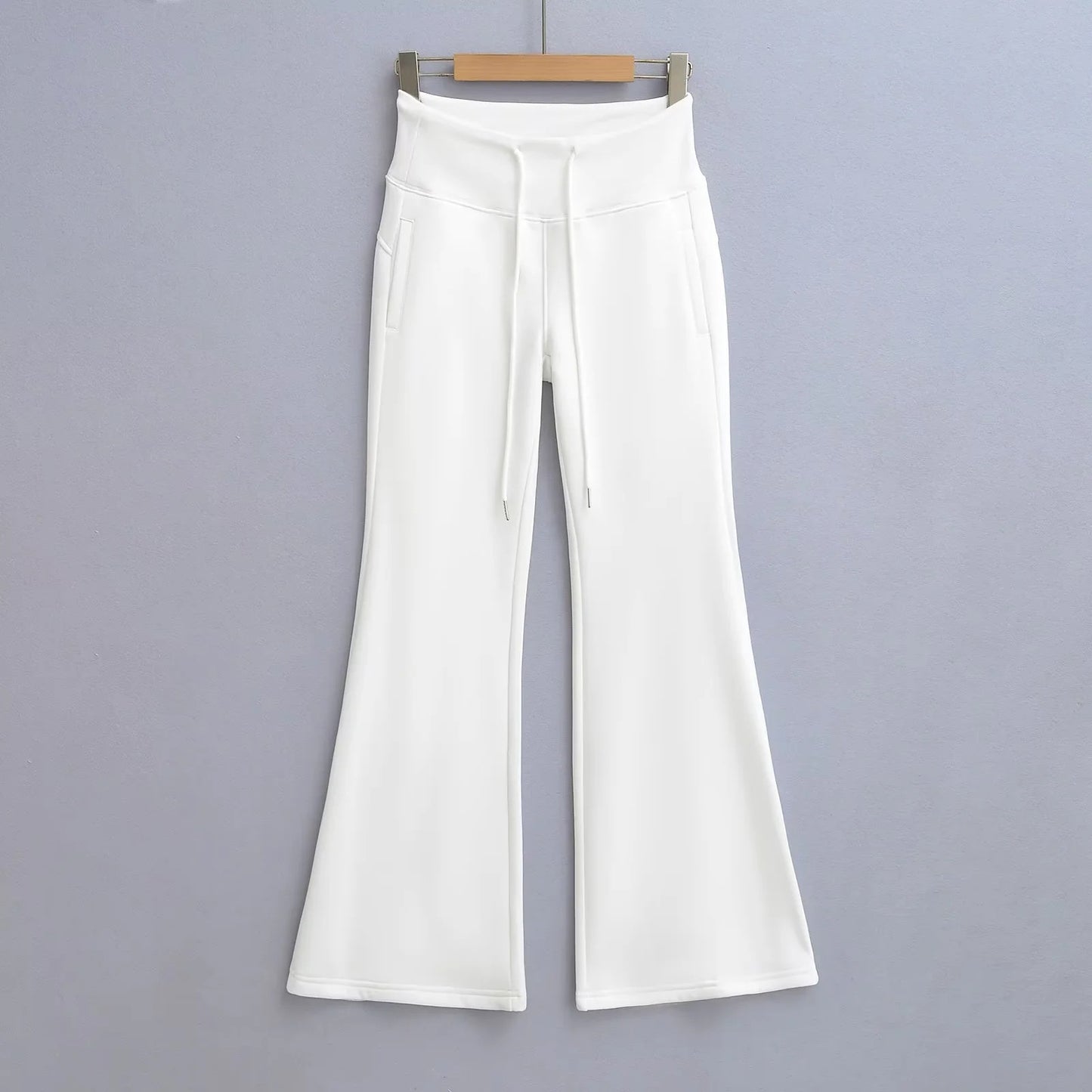 Women's Hot Drawstring Low Waist Fleece-lined Flared Pants