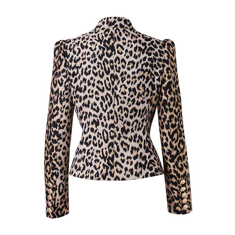 Retro Style Fashionable Fashion Leopard Print Blazers