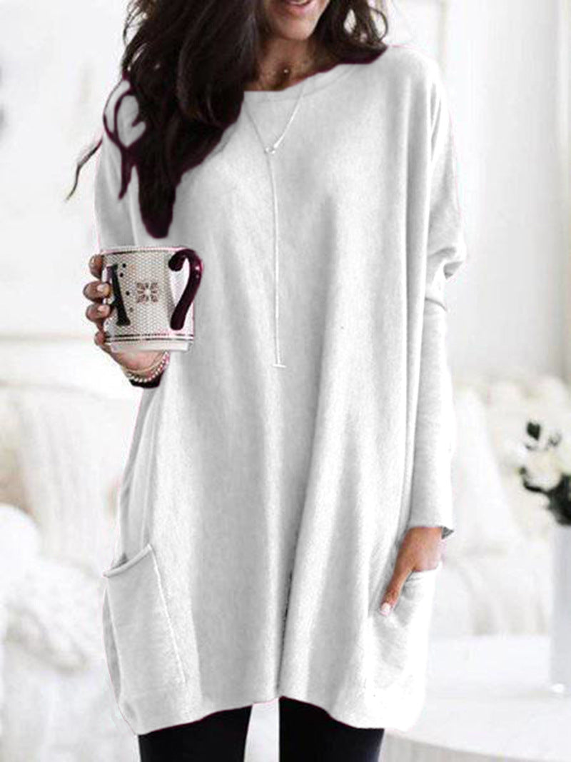 Women's Autumn Long Sleeve Casual Pocket T-shirt Blouses