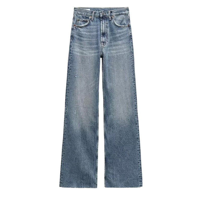 Women's Spring Temperament Commute Casual Long Jeans