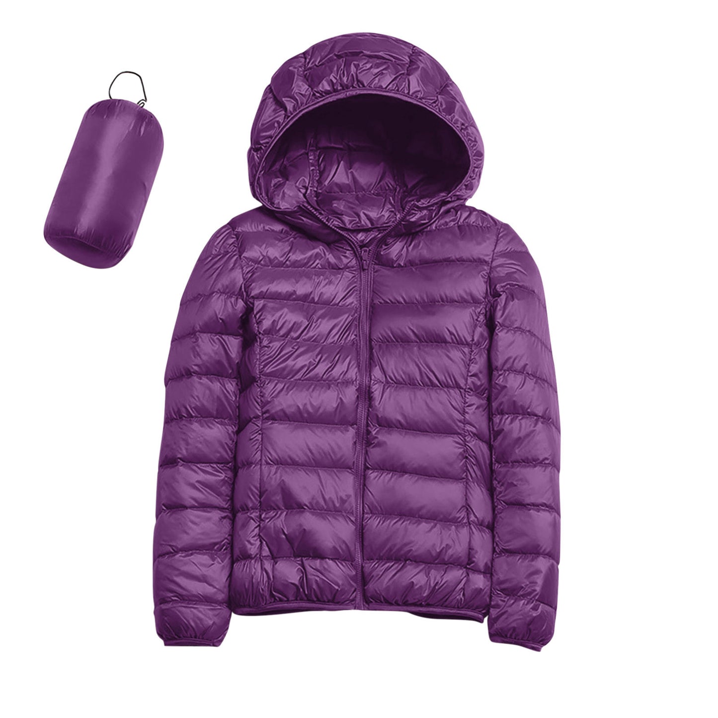 Women's Winter Casual Solid Color Lightweight Waterproof Jackets