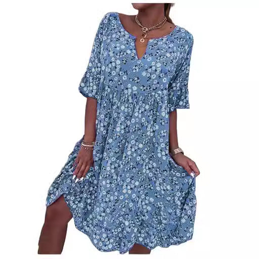 Charming Summer Fashion Flower Printed Dress Dresses