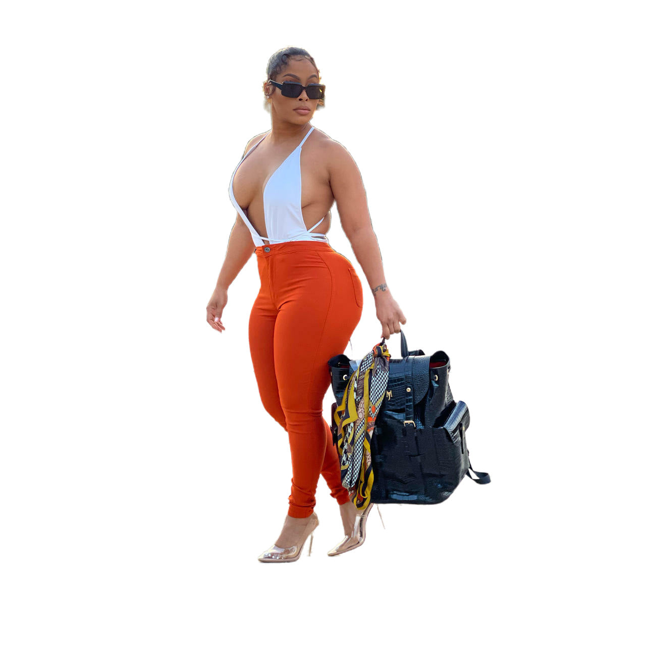 Women's Cool Stretch High Waist Trousers Jeans