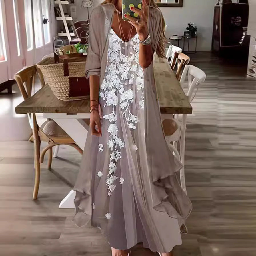 Women's Print Holiday Suspender Dress Indian Style Dresses