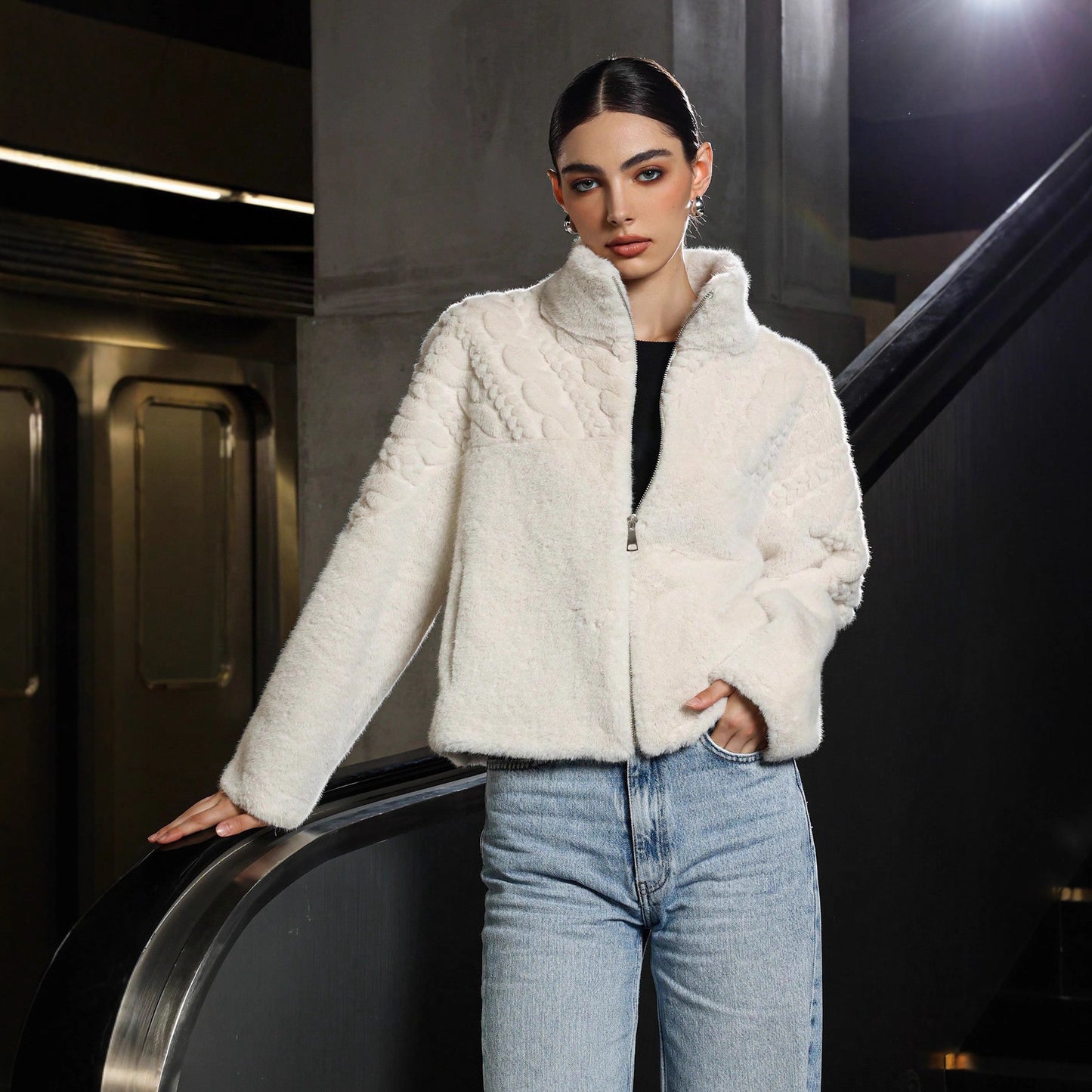 Women's Fashion Fur Turtleneck Imitation Lamb Warm Coats