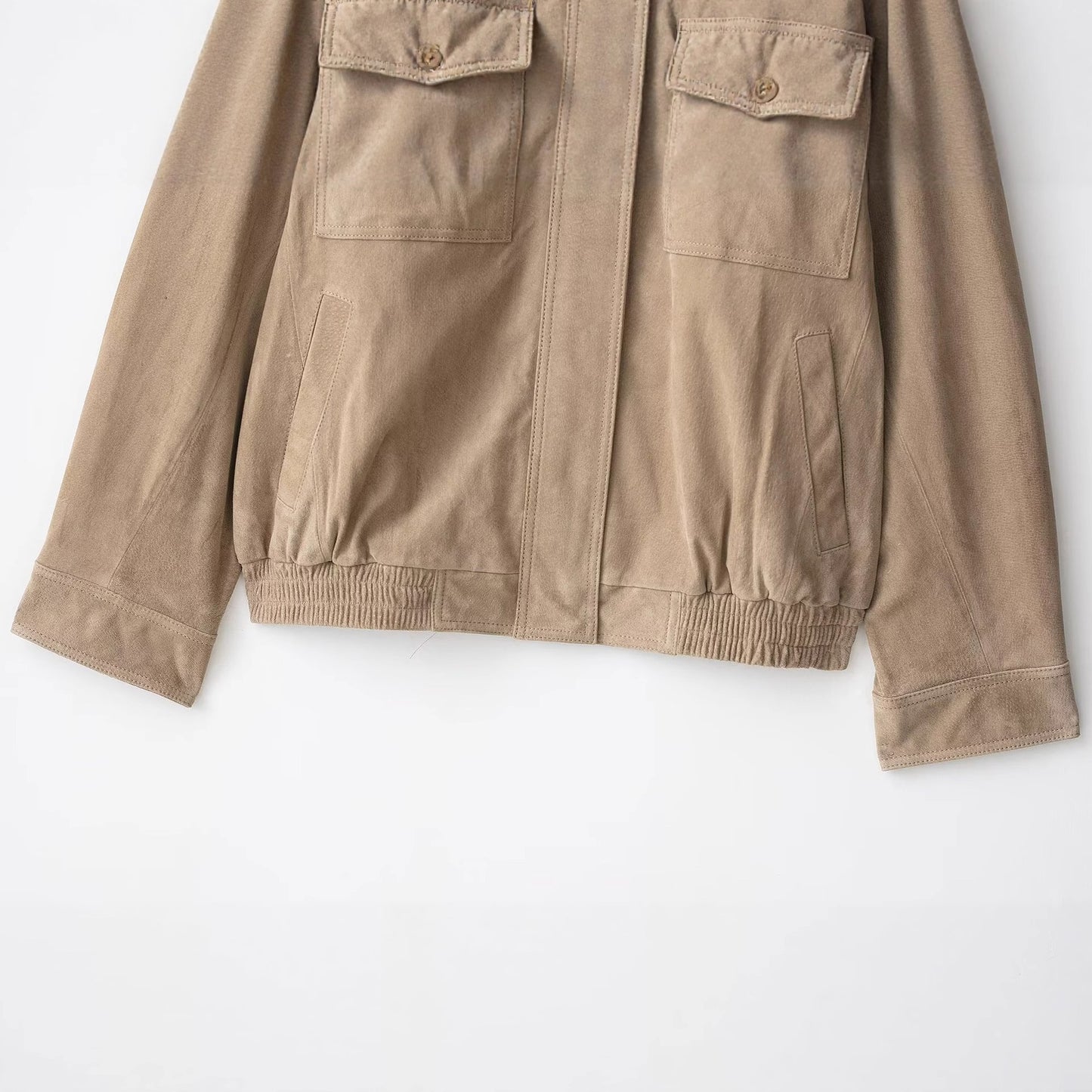 Women's Fashion Elegant Suede Textured Leather Coats