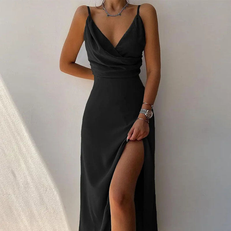 Women's Summer Brace Split Print Dress Dresses