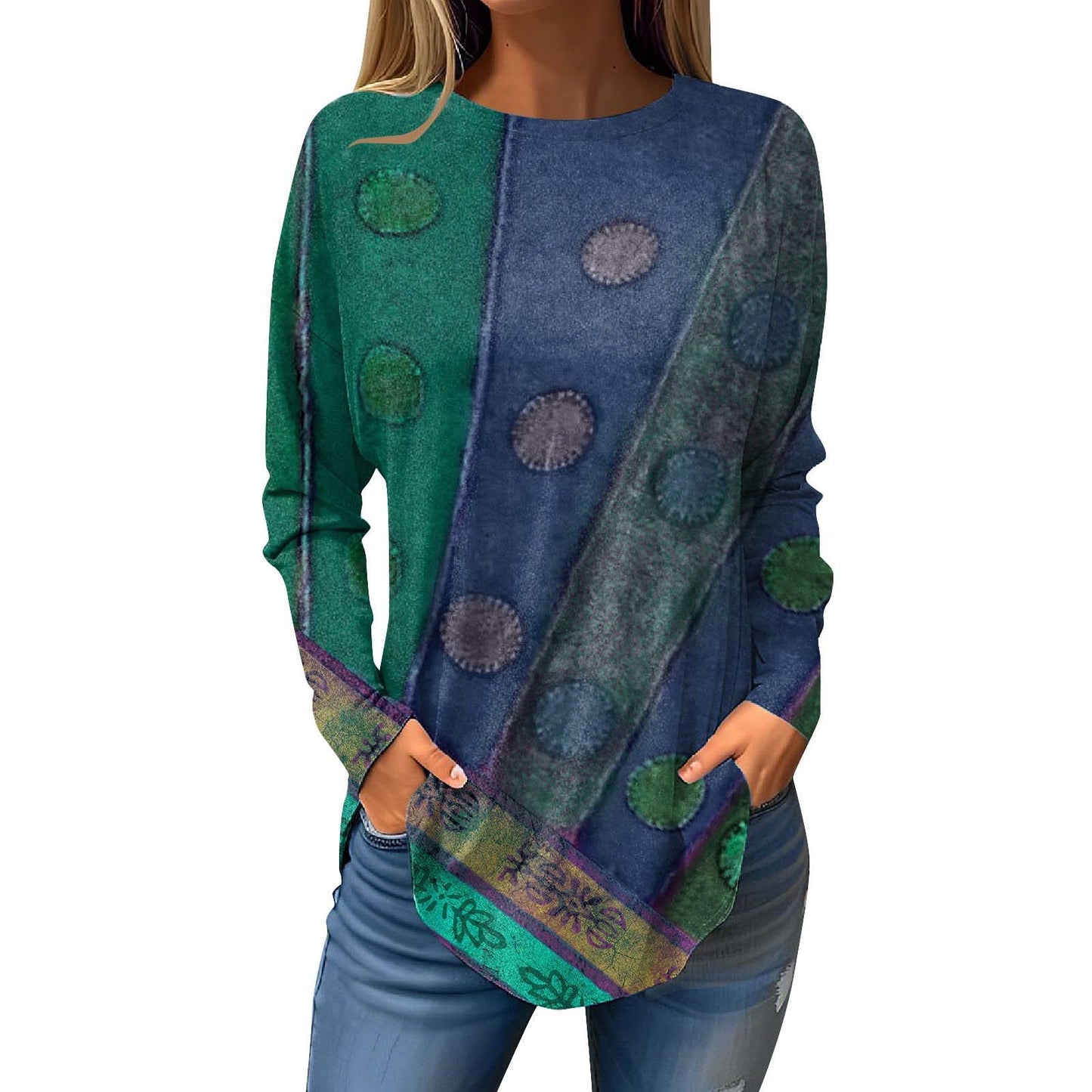 Crafts Summer Hem Arc Loose Long Blouses