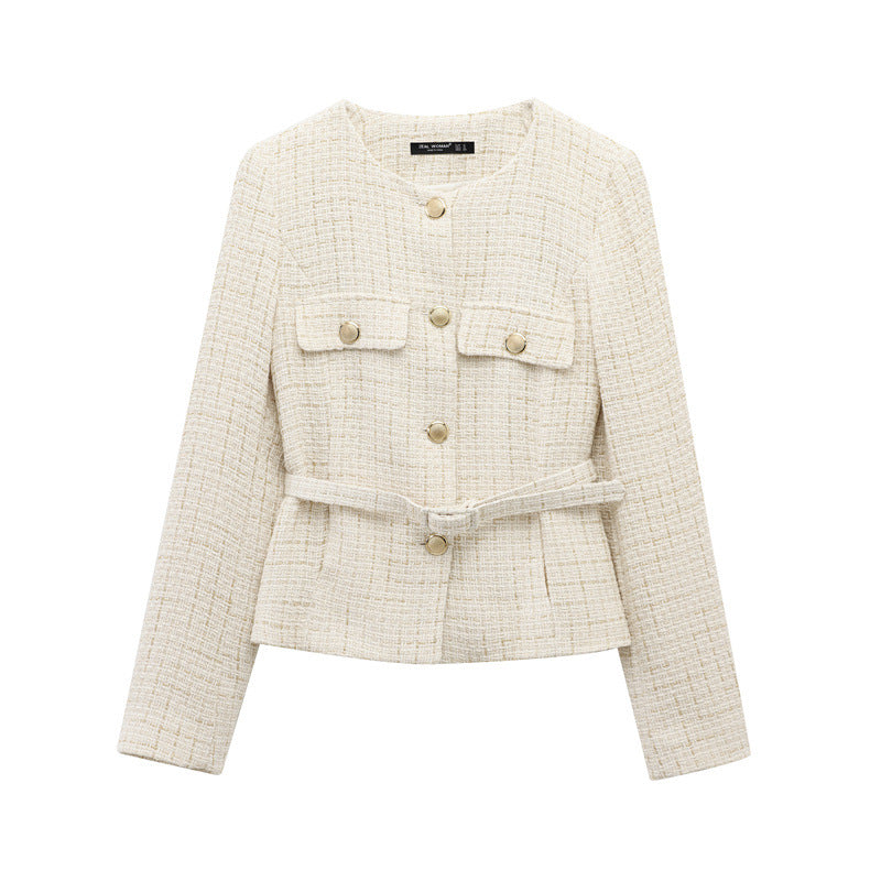Women's Durable Fashion Casual Belt Texture Blazers