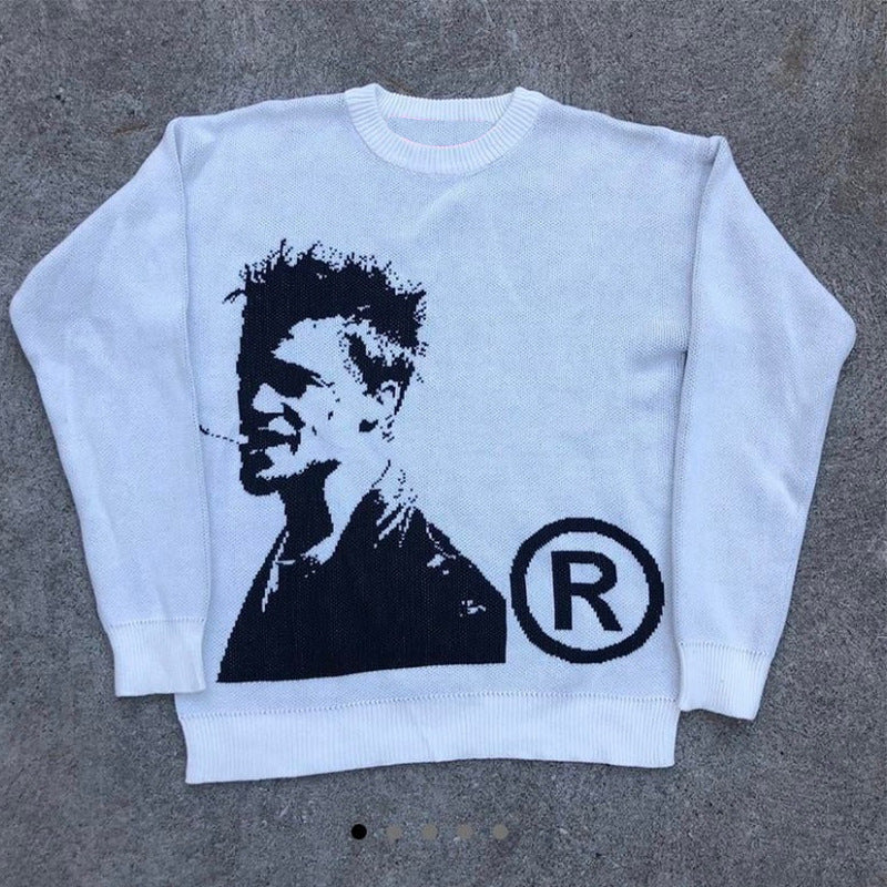 Women's & Men's & Personality Street Printed Round Neck Sweaters