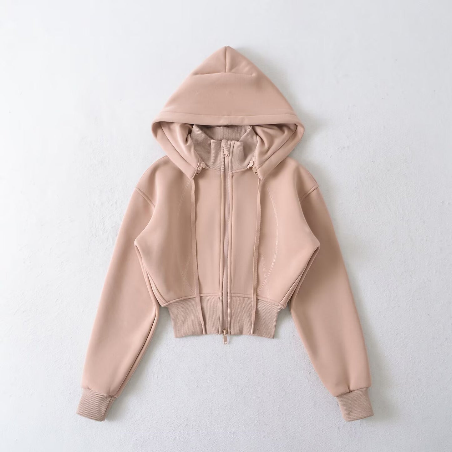 Women's Style Detachable Hooded Waist Long Sleeve Sweaters