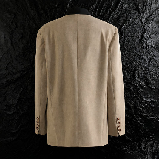 Commute Style Long Sleeve Color Matching Coats