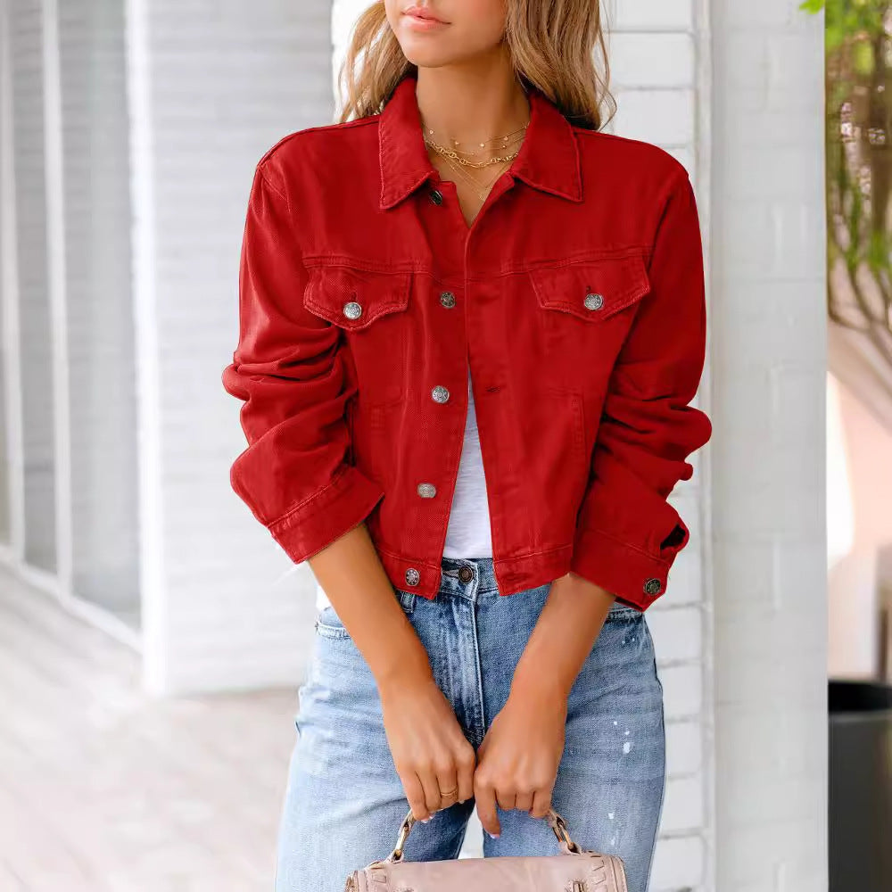 Pretty Graceful Lady's Denim Long Sleeve Jackets