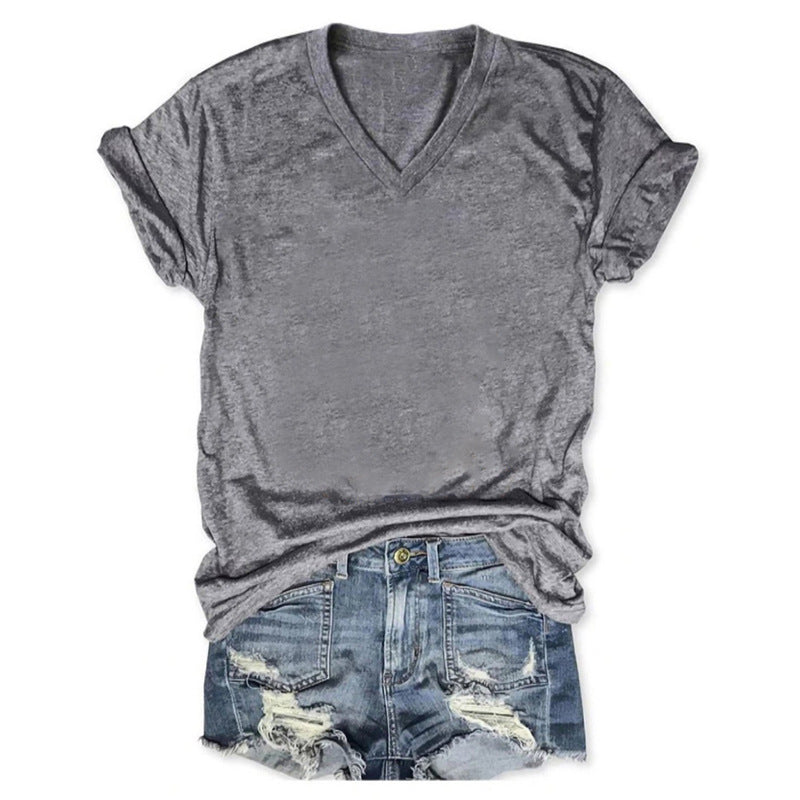 Women's Casual Loose Pullover Short-sleeved T-shirt Printed Blouses