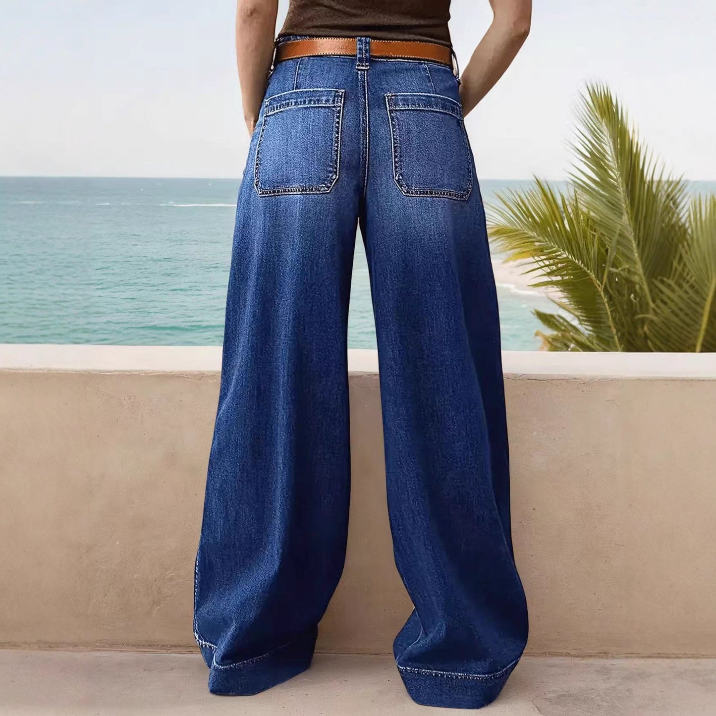 Comfortable Loose Slimming Ladies Straight Denim Jeans