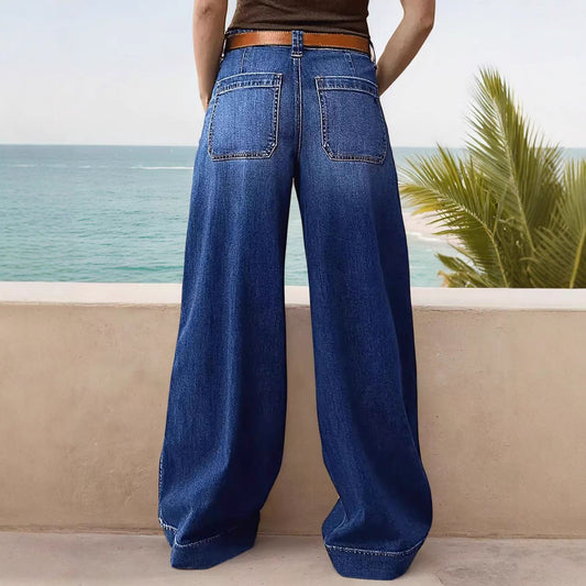 Comfortable Loose Slimming Ladies Straight Denim Jeans