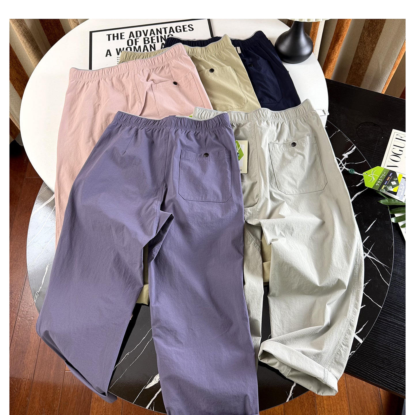 Women's Outdoor Lightweight Breathable Elastic Waist Waterproof Cropped Pants