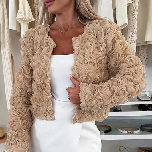 Women's Unique Classic Personalized Textured Floral Jackets