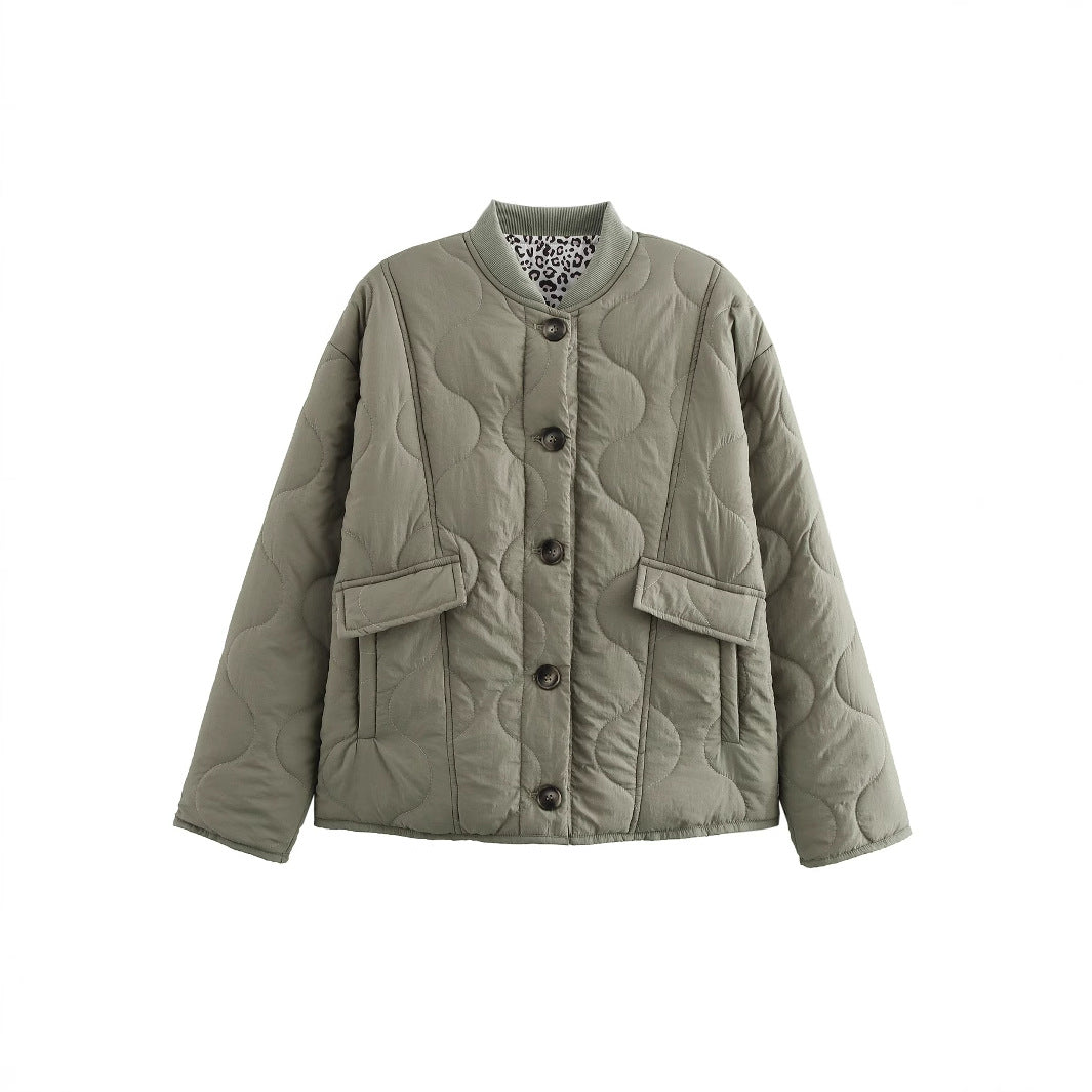 Women's Quilted Button Cotton Fashion Comfortable Retro Jackets
