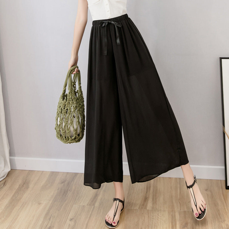 Women's Chiffon Fat Loose Graceful Casual Culottes Plus Size