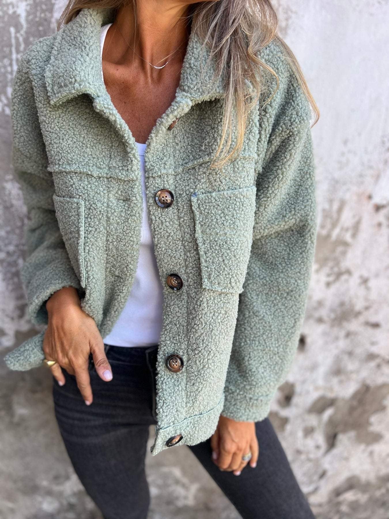 Women's Trendy Long Sleeve Shirt Printed Coats