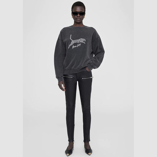 Women's Spring North American Niche Leopard Letter Sweaters