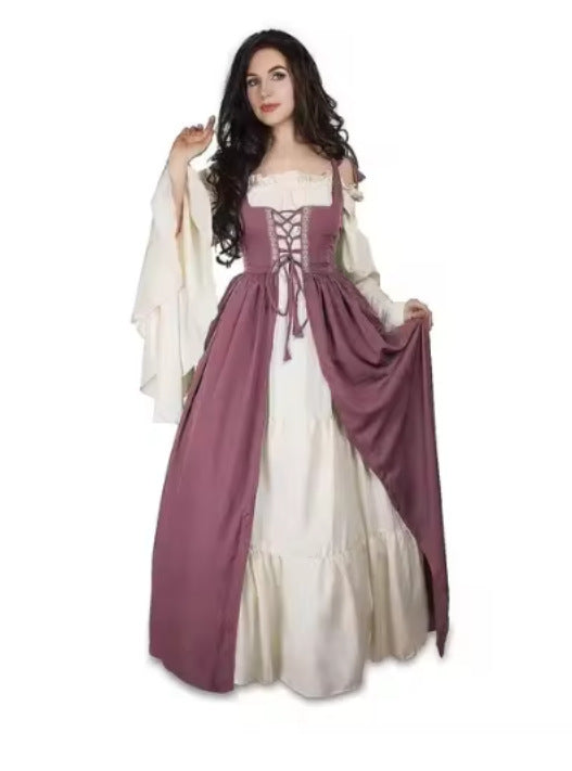 Tied Waist Medieval Renaissance Retro Court Dresses