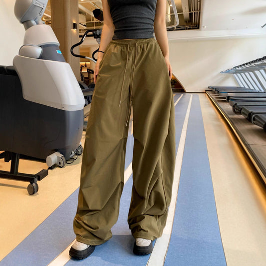 Women's Elastic Waist Drawstring Loose Hip Hop Dance Pants