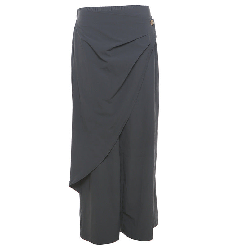 Women's Fashion High Waist Loose Casual Wide Pants