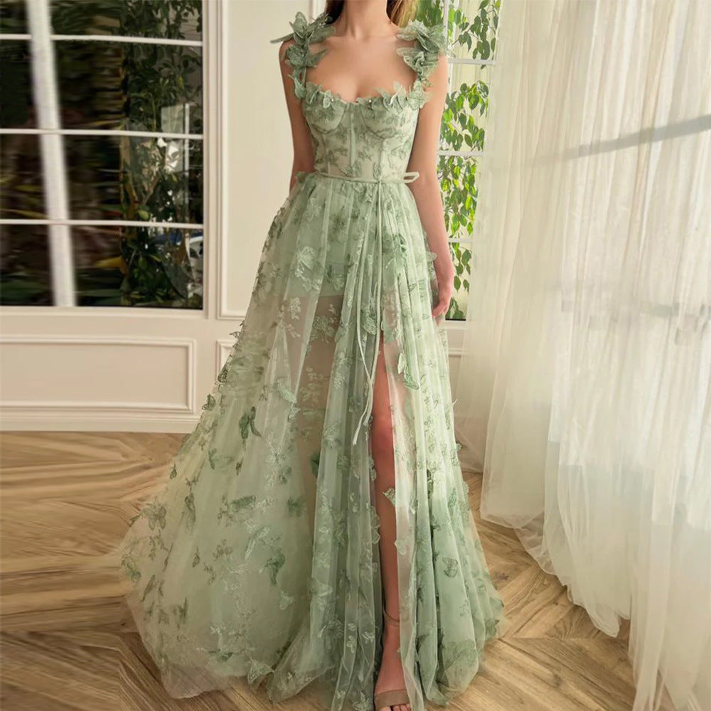 Women's Dress Tulle Spaghetti Straps Sleeveless High Wedding Dresses