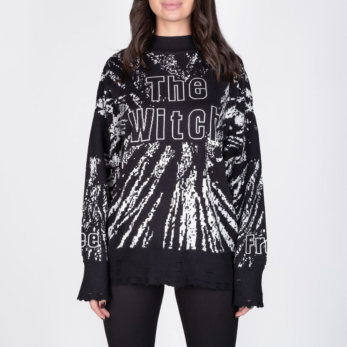 Women's Street Loose Letter Embroidery Personalized Tatted Sweaters