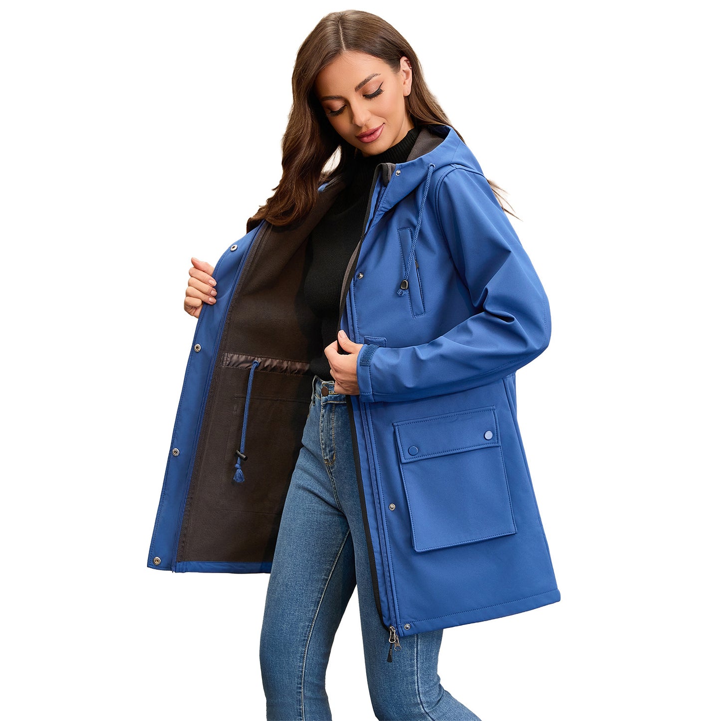 Women's Classic European Hooded Raincoat Trench Jackets
