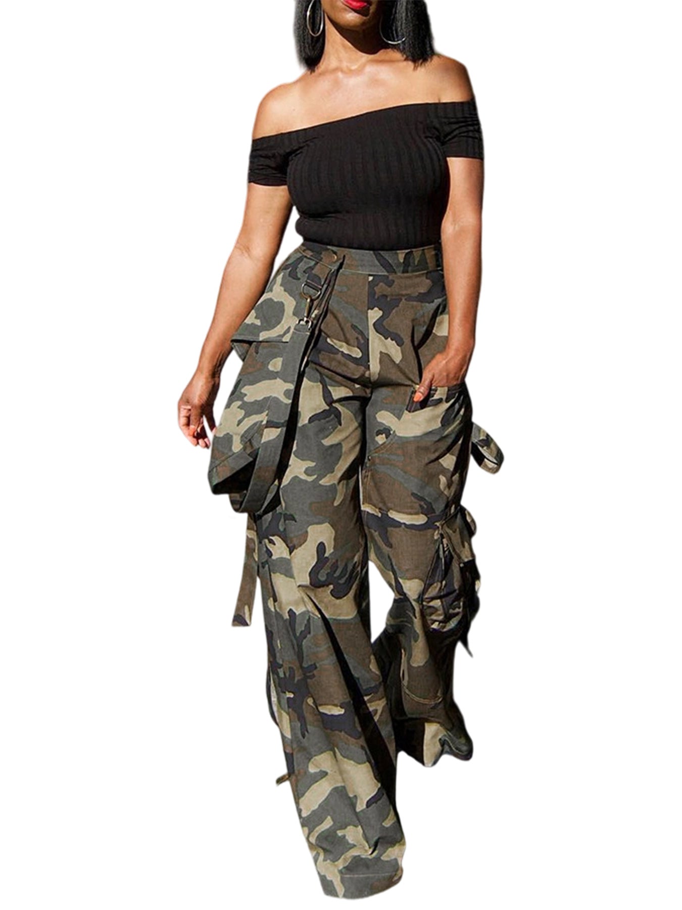 Women's Fashion Casual Camouflage Loose Trousers Style Pants