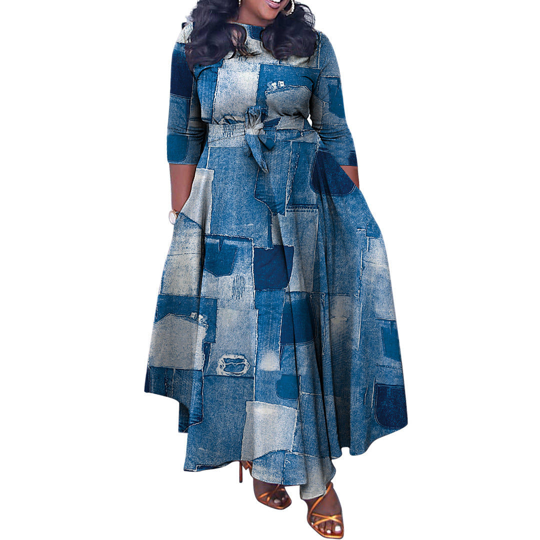 Women's Fashion Elegant Tied Africa Maxi Dress Dresses