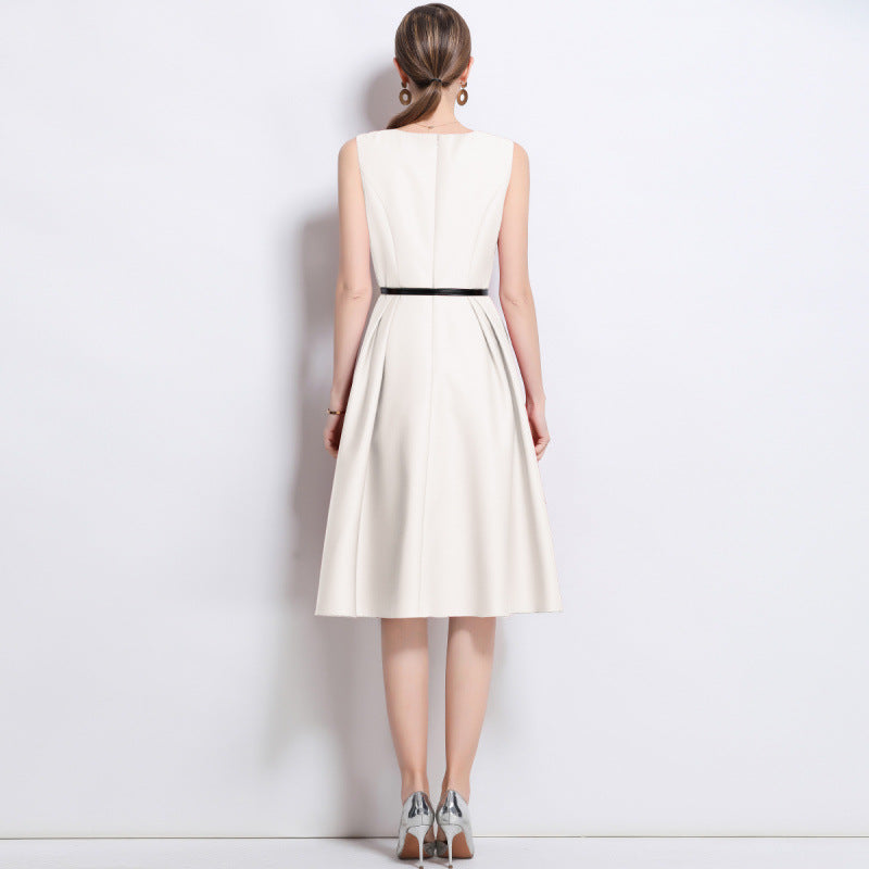 Cinched Sleeveless Dress Summer Elegant Design Dresses