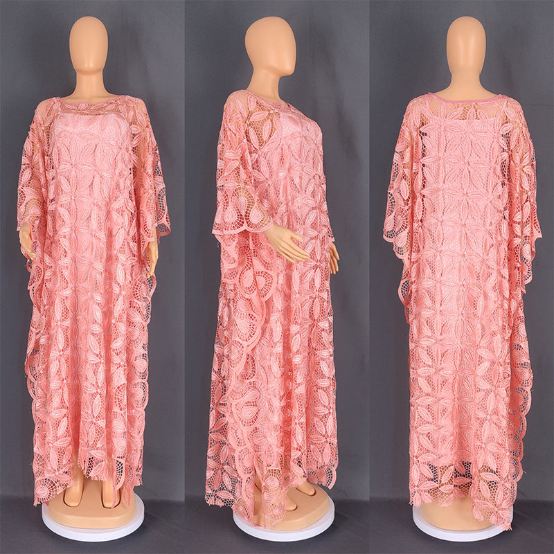African Water Soluble Lace Loose Long Dresses