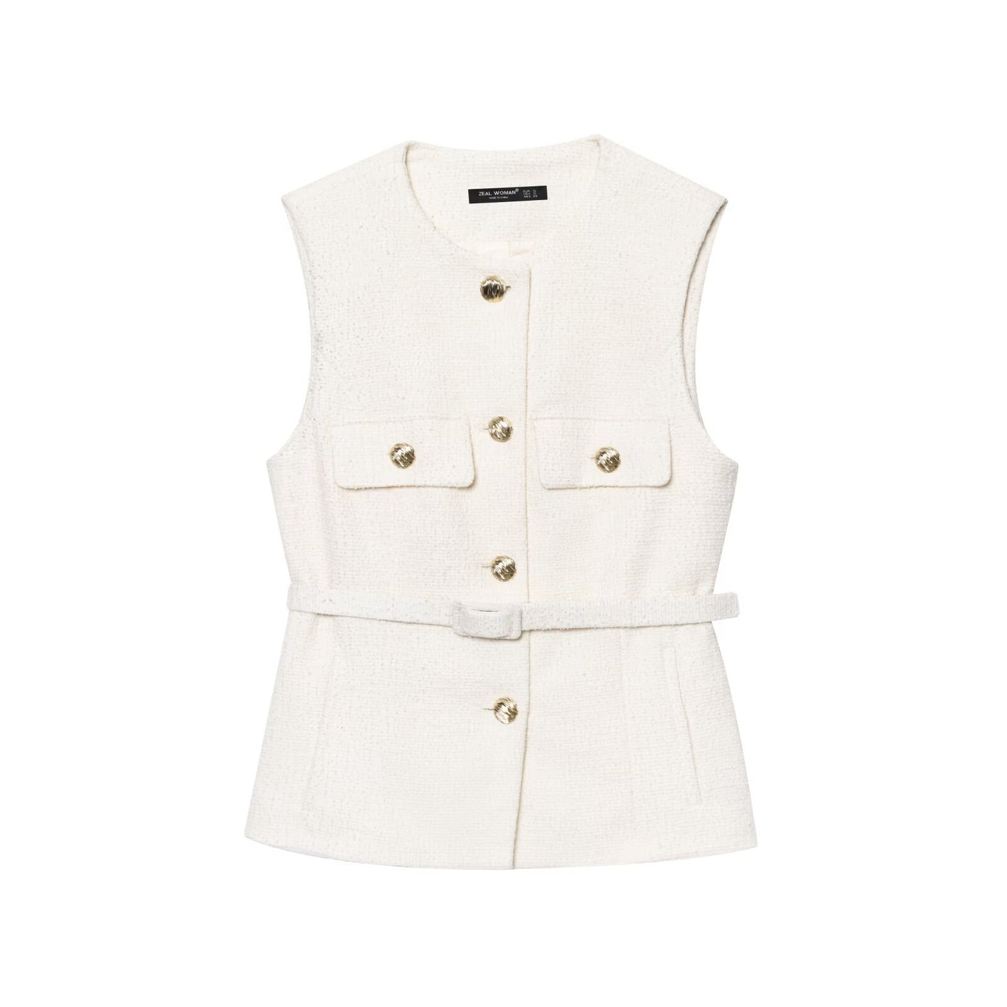 Women's Attractive French Fashion Belt Texture Vests