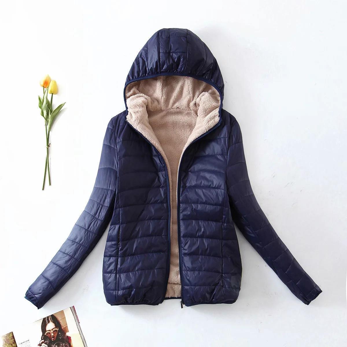 Women's Style Hooded Slim Fit Fleece Lined Coats