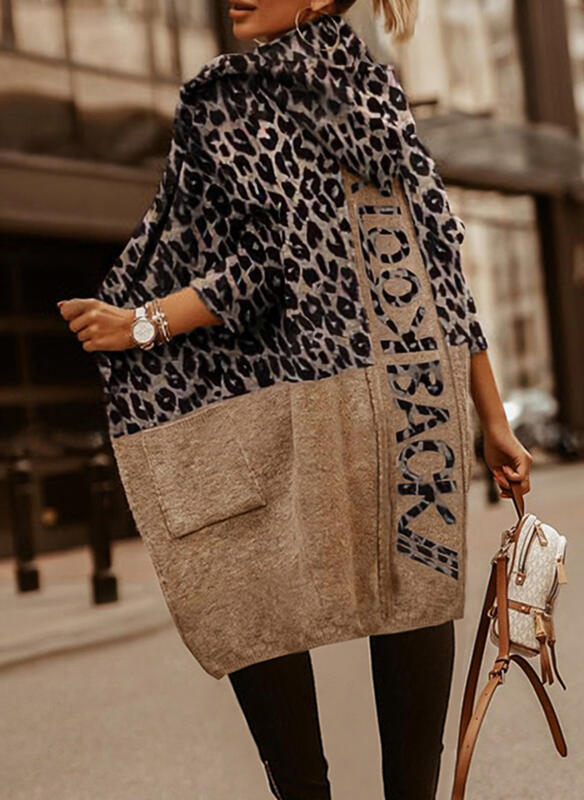 Women's Mid-length Trendy Loose Letter Splicing Hooded Sweaters