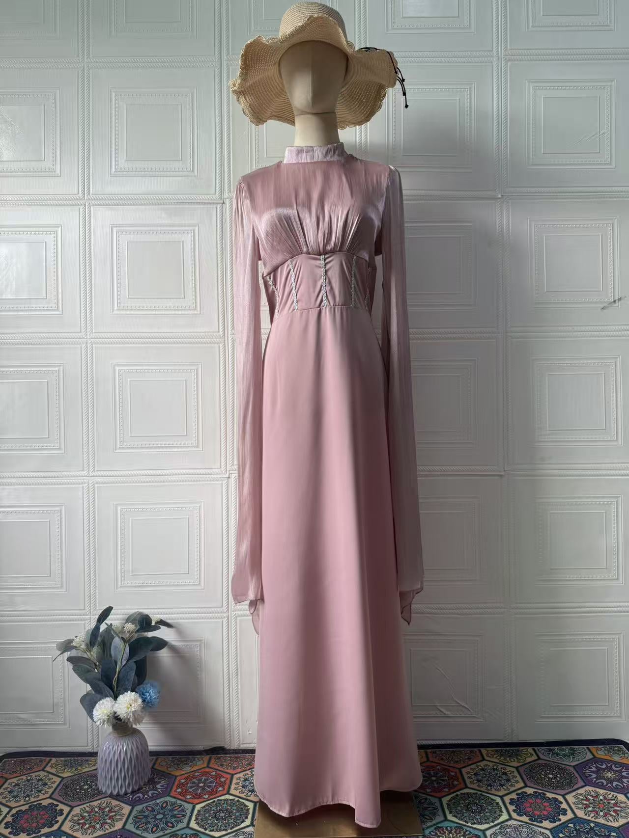 Spring Elegant Long Sleeve Silky Comfortable Dresses