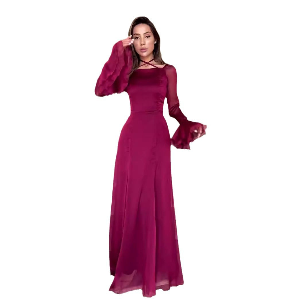Autumn Gentle Chiffon Ruffled Elegant Tied Dresses