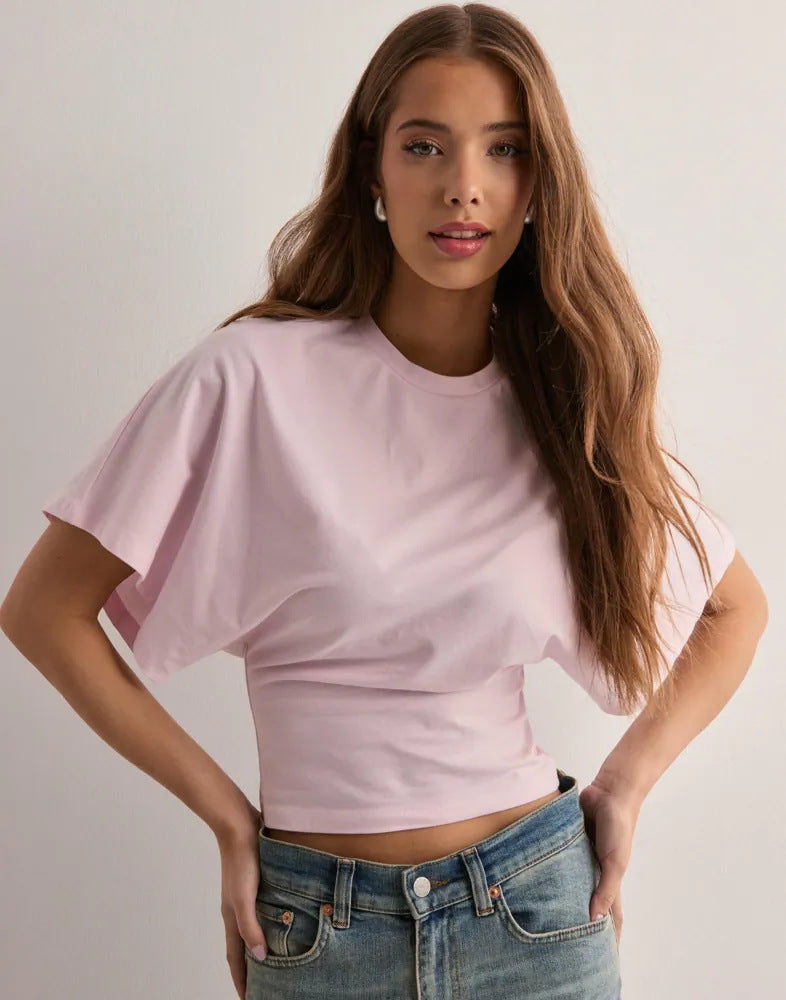 Women's Style Sense Of Design Round Neck Pullover Blouses