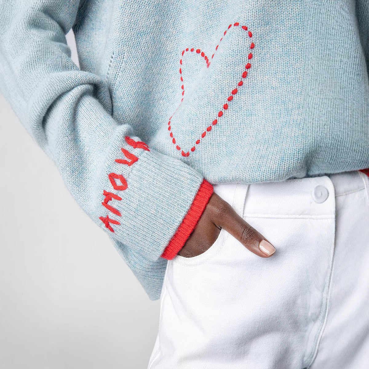 Women's Autumn French Niche Letter Love Embroidery Sweaters