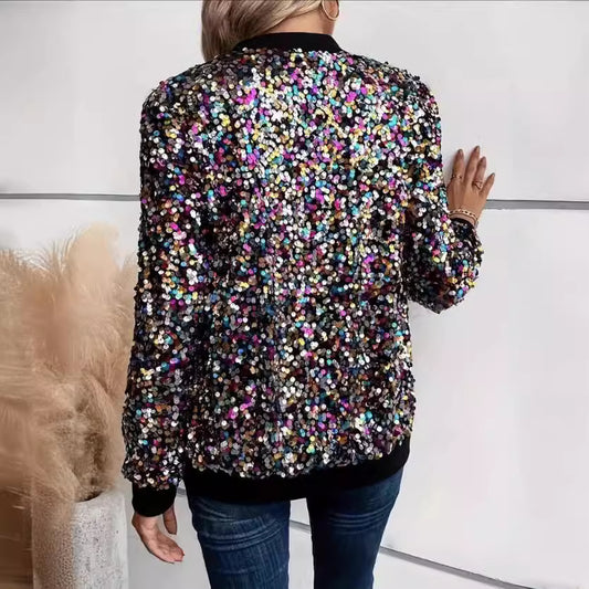 Women's Sequin Fashion Graceful Fashionable Color Long Coats