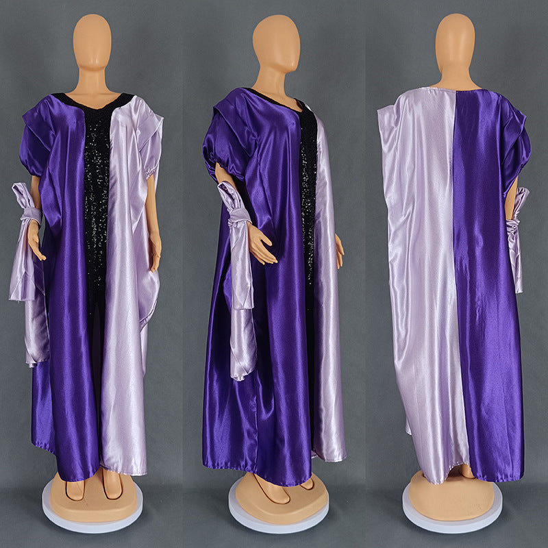 Women's Large African Satin Dress Ethnic Style Dresses