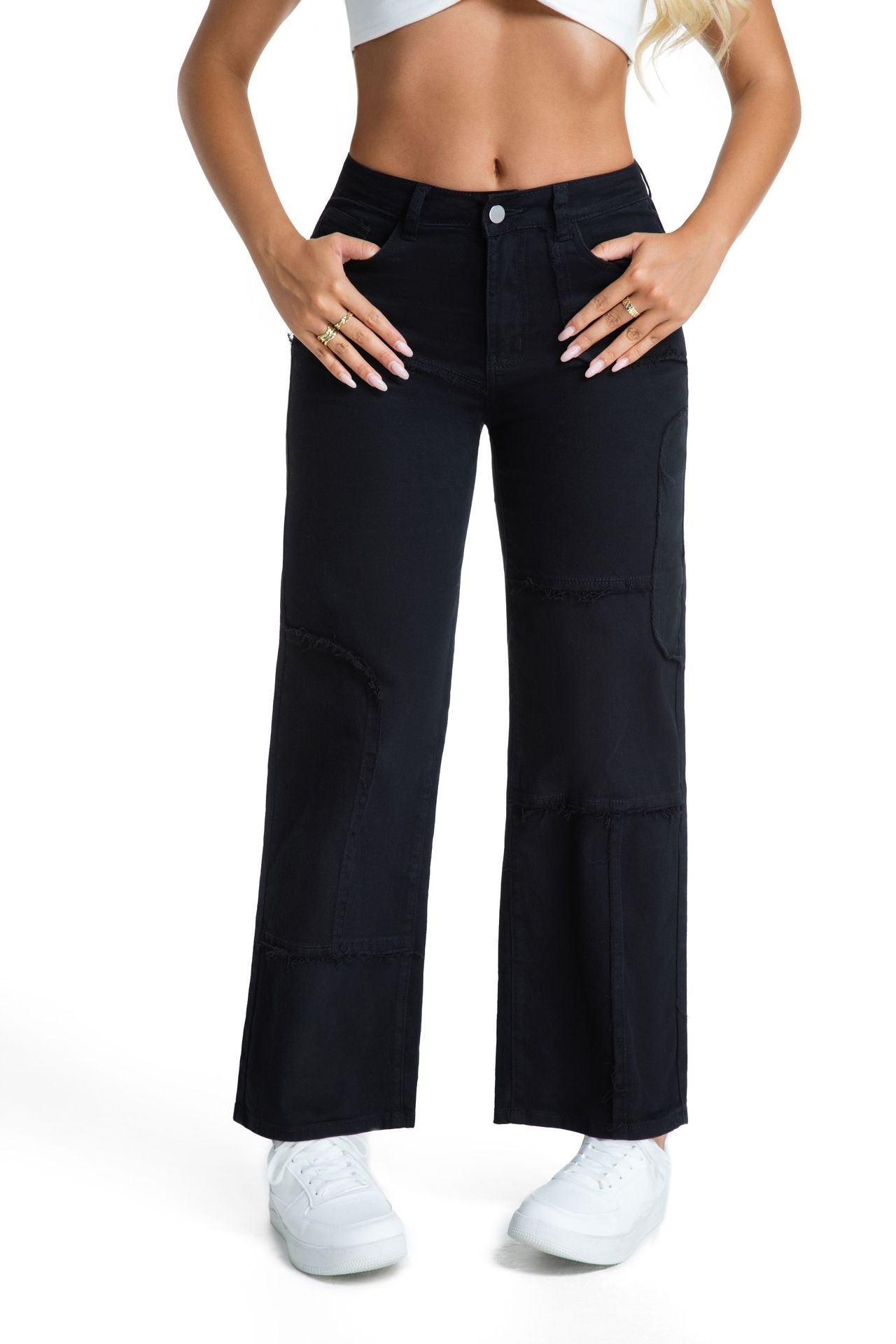 Women's Retro Loose Straight Cargo Trousers Jeans