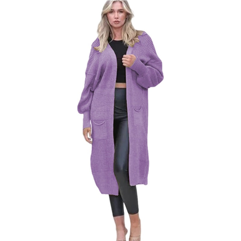 Women's Knitted Winter Set Loose Pockets Long Knitwear