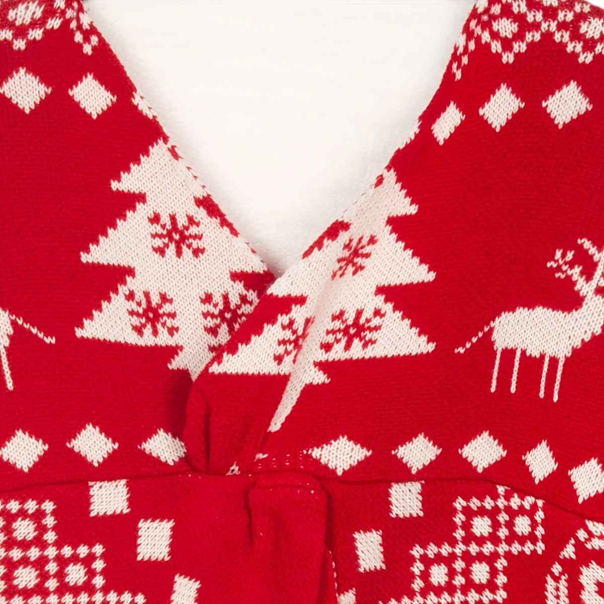Women's Irregular Backless Christmas Snowflake Pattern Long Blouses