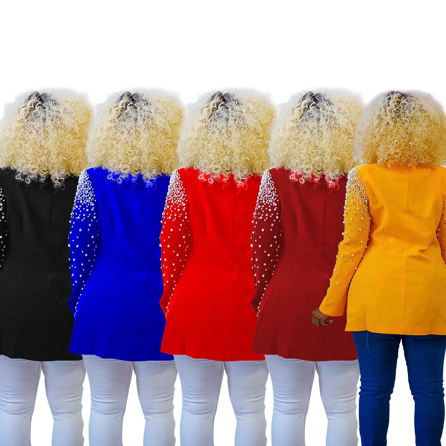 Women's Wear Solid Color Foam Beads Large Suits